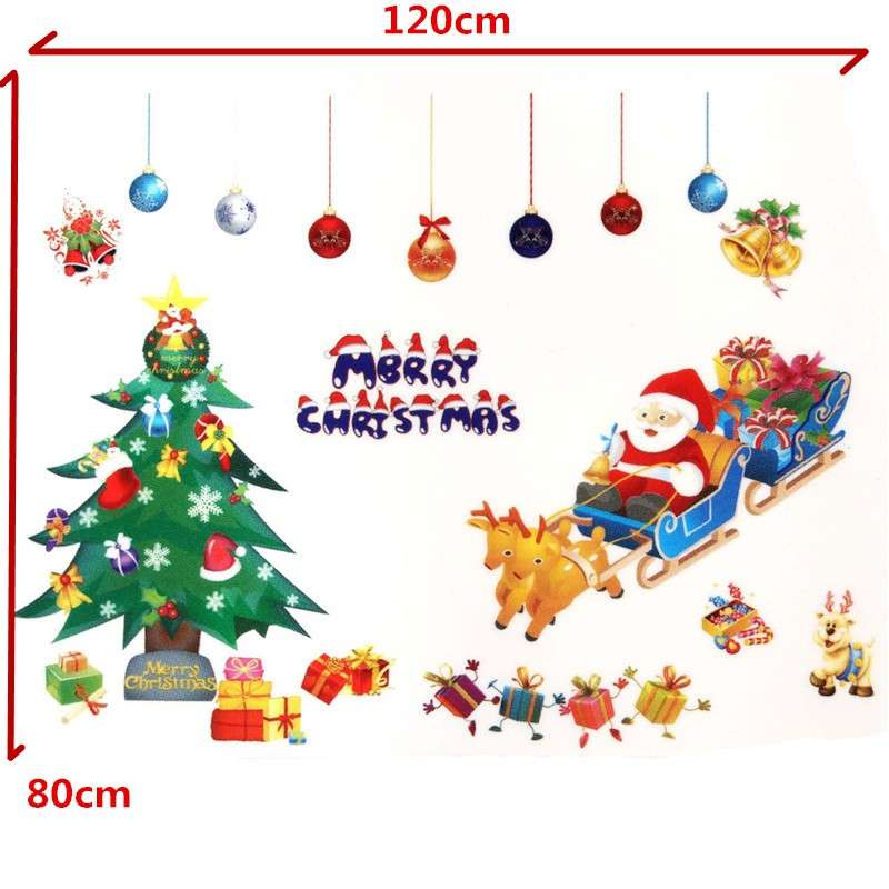 Merry Christmas Removable Wall Window Sticker Christmas Festival Party Deocration