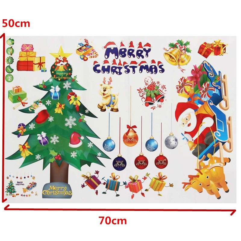 Merry Christmas Removable Wall Window Sticker Christmas Festival Party Deocration