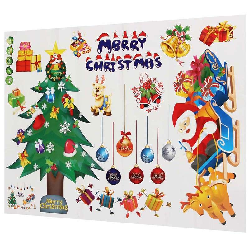 Merry Christmas Removable Wall Window Sticker Christmas Festival Party Deocration