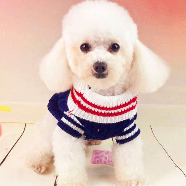 Pet Dog Cotton Navy Sweater Comforable Warm Winter Sweater