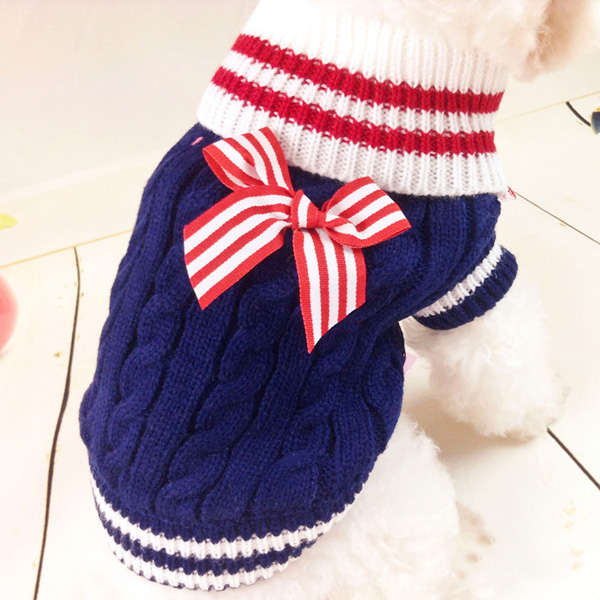 Pet Dog Cotton Navy Sweater Comforable Warm Winter Sweater