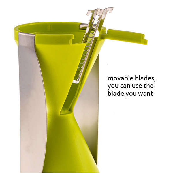 Vegetable Spiral Slicer Peeler Redesigned Handle 4 Blade Veggie Julienne Slicer Cutter