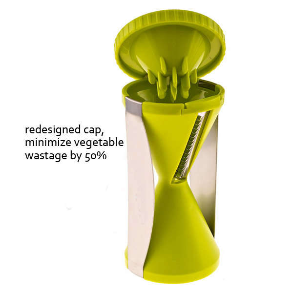 Vegetable Spiral Slicer Peeler Redesigned Handle 4 Blade Veggie Julienne Slicer Cutter