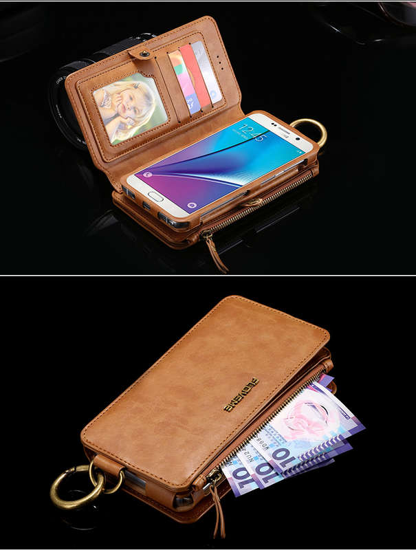 Floveme Universal Retro PU Separable Wallet Case Cover For Samsung Galaxy Note 5/S6 Edge Plus