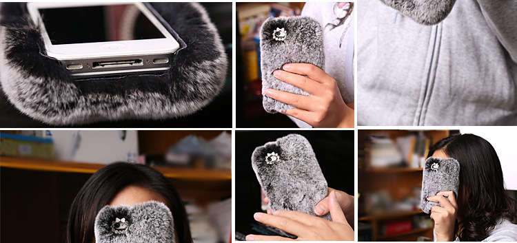 Silky Rabbit Hair Diamond Case Cover For Samsung Galaxy S7 Edge