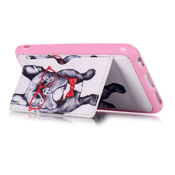 Fashion Pattern Glasses Dog Creative Back Holder Protector Case For iPhone 6 6s Plus