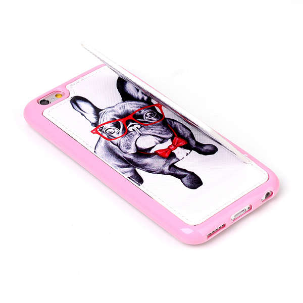 Fashion Pattern Glasses Dog Creative Back Holder Protector Case For iPhone 6 6s Plus