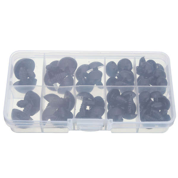  12-20mm Black Plastic Safety Eyes for Teddy Bear 