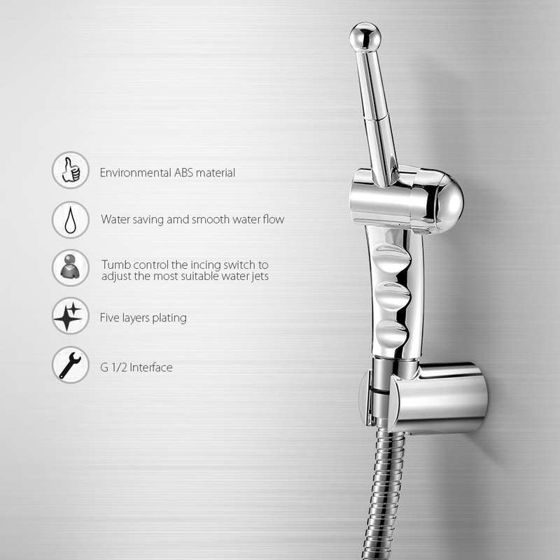 KCASA Manual Operation Toilet Seat Bidet Cleaning Shattaf Bathroom Hand Held Shower Head