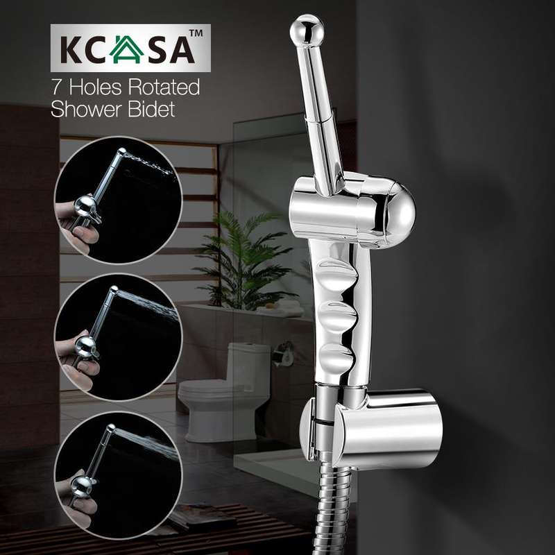 KCASA Manual Operation Toilet Seat Bidet Cleaning Shattaf Bathroom Hand Held Shower Head