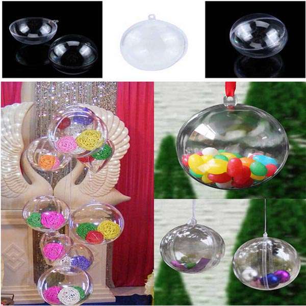 5pcs Christmas Tree Decoration Clear Hanging Ball Gift Candy Hanging Decration Ball