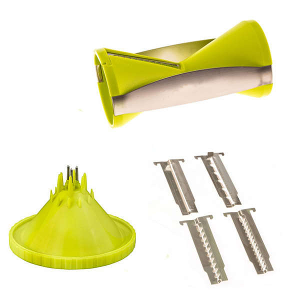 Vegetable Spiral Slicer Peeler Redesigned Handle 4 Blade Veggie Julienne Slicer Cutter