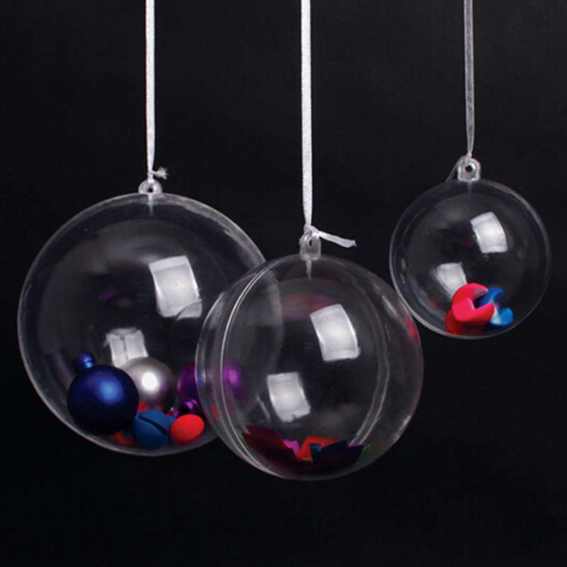 5pcs Christmas Tree Decoration Clear Hanging Ball Gift Candy Hanging Decration Ball