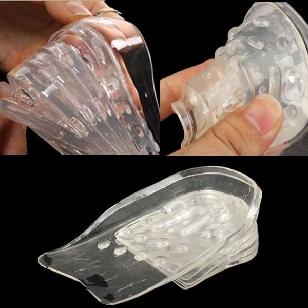 1 Pair 5-Layer Unisex Silicone Gel Shoe Pads Cushion Inserts Heel Foot Insoles