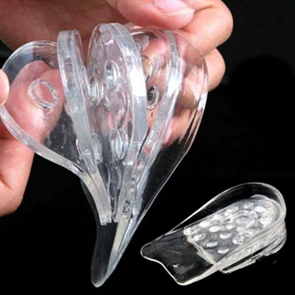1 Pair 5-Layer Unisex Silicone Gel Shoe Pads Cushion Inserts Heel Foot Insoles