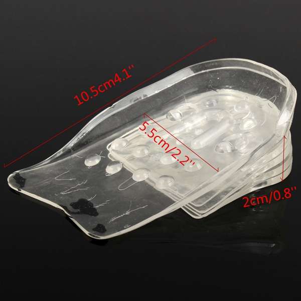 1 Pair 5-Layer Unisex Silicone Gel Shoe Pads Cushion Inserts Heel Foot Insoles