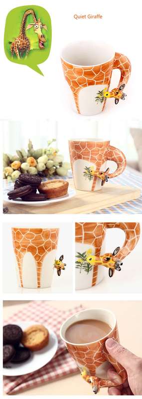 Handmade 3D Animal Shape Coffee Milk Tea Mug Ceramic Water Cup Festival Birthday Gift