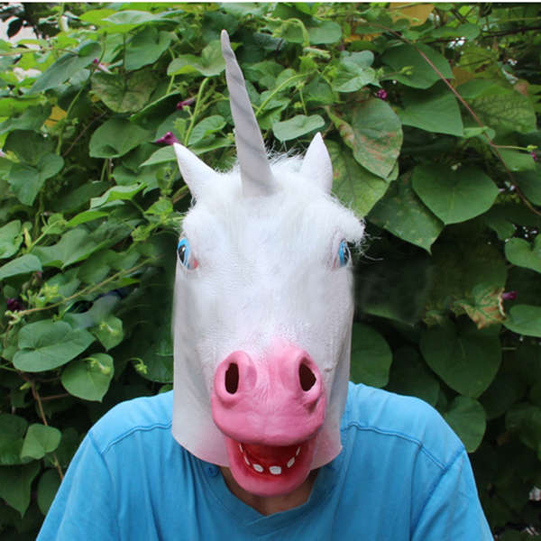 Unicorn Latex Head Mask