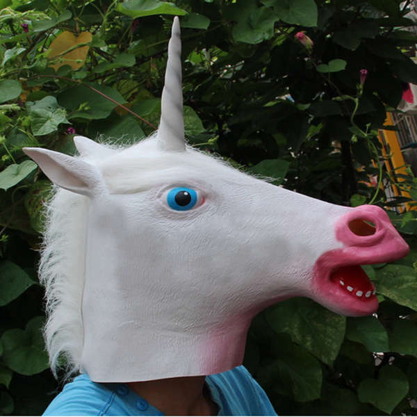 Unicorn Latex Head Mask