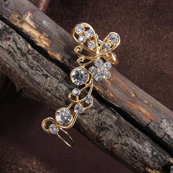 Rhinestone Butterfly Ear Clip
