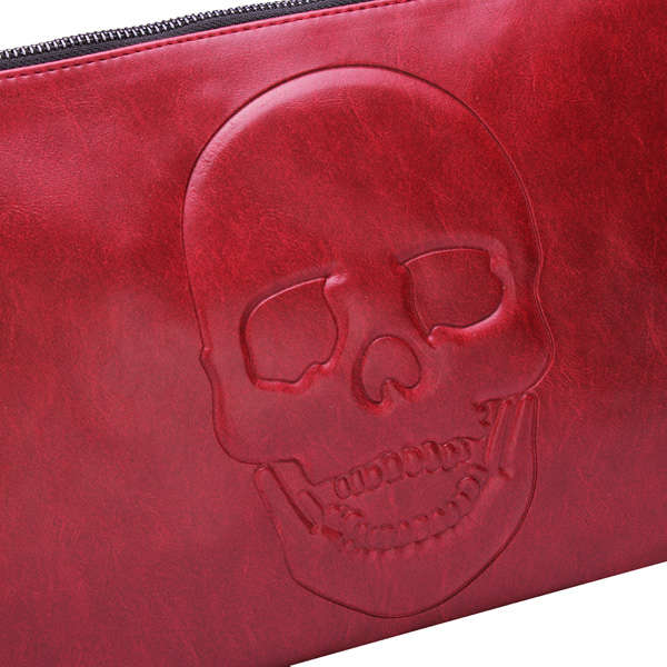 Fashion PU Leather Envelope Skull Printing Clutches Bag