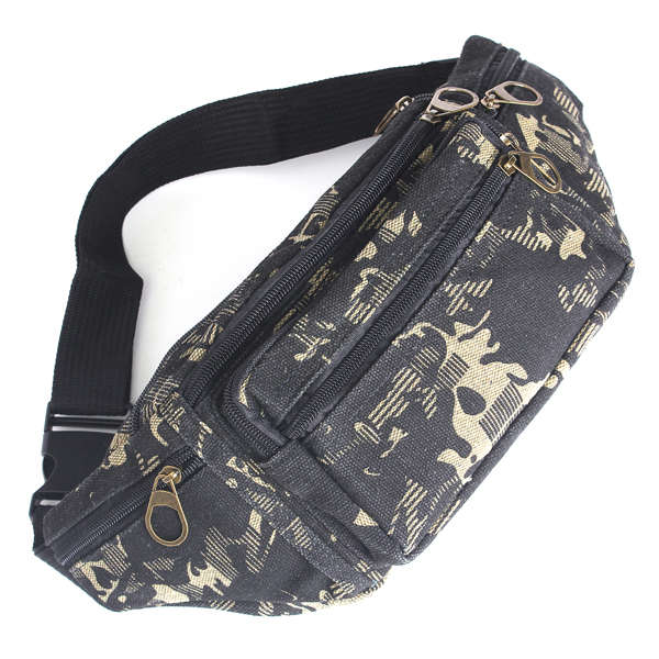 Mens Camouflage Canvas  Camping Waist Bag