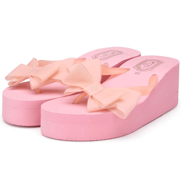 Thick Bottom Bowknot Flip-Flops