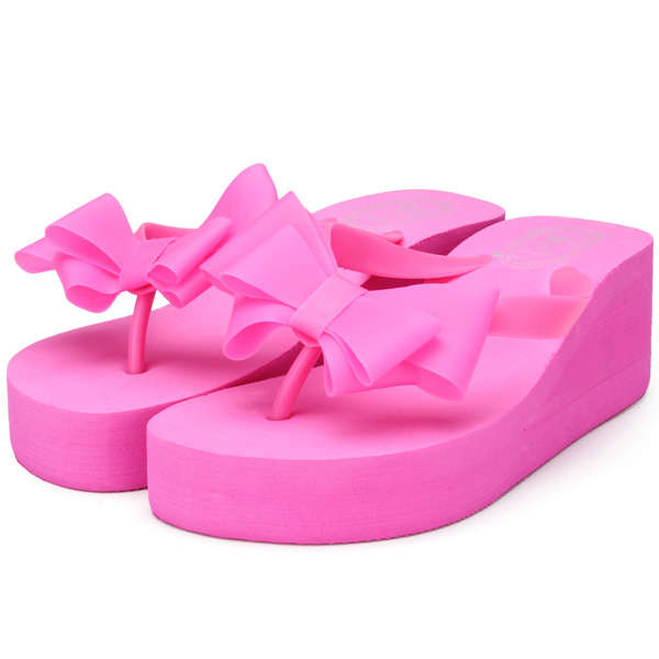 Thick Bottom Bowknot Flip-Flops