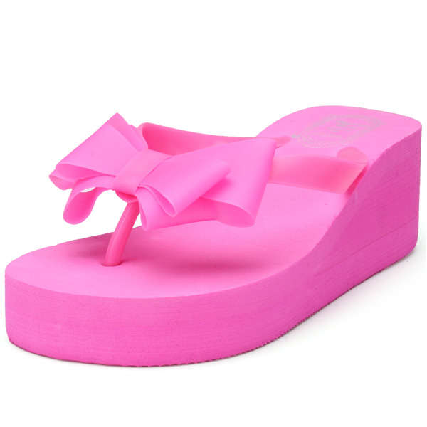 Thick Bottom Bowknot Flip-Flops