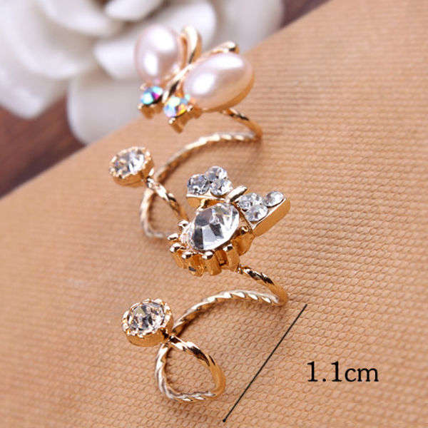 Flower Rhinestone Ear Clip