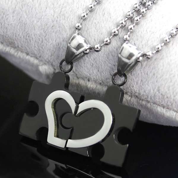 Heart Puzzle Pendant Necklaces