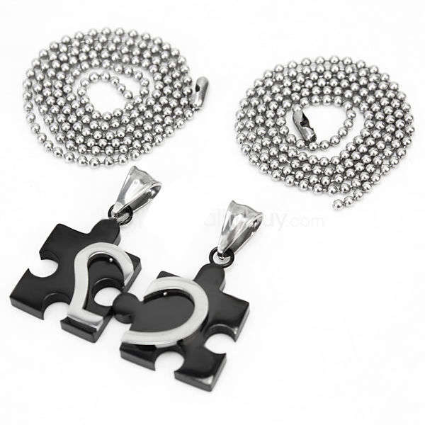 Heart Puzzle Pendant Necklaces