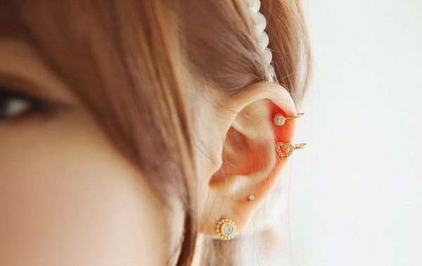 Hollow Heart Round Ear Cuff