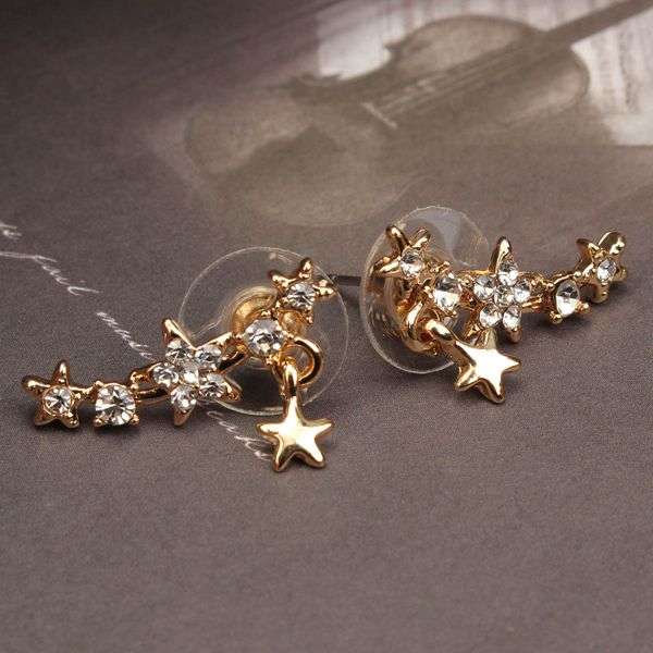 Rhinestone Little Stars Ear Stud