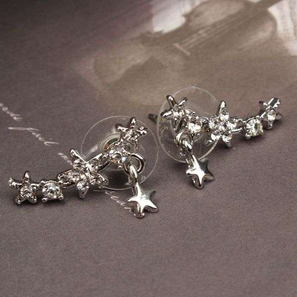 Full Rhinestone Stars Earrings