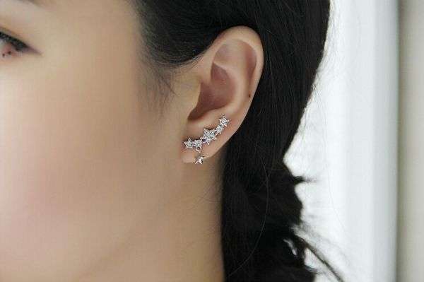Full Rhinestone Stars Earrings