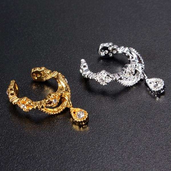 Rhinestone Crown Wrap Earring Hook