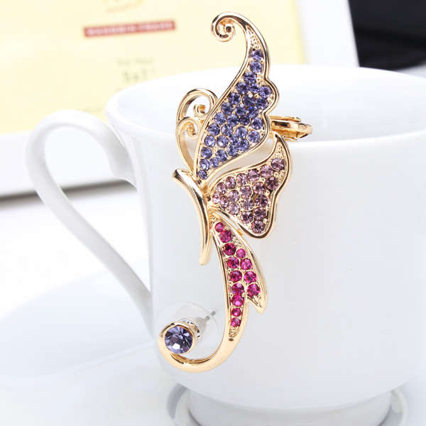Rhinestone Butterfly Ear Clip