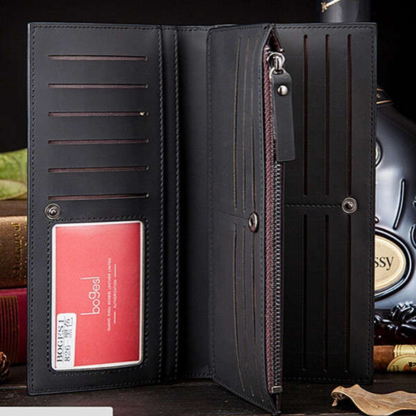 Business Men Bifold Long Clutch Wallet Purse Money Pockets Card Holder