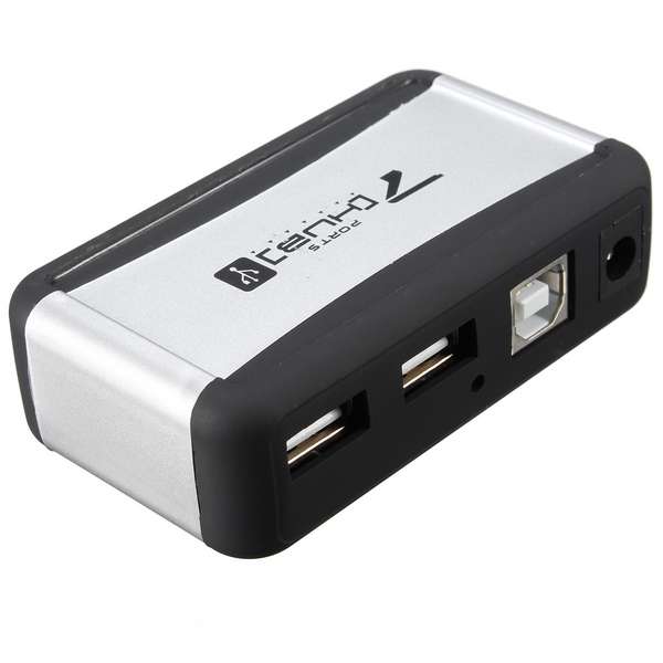 High Speed 7 Ports USB 2.0 Hub Power Adapter Extension for PC Laptop Desktop