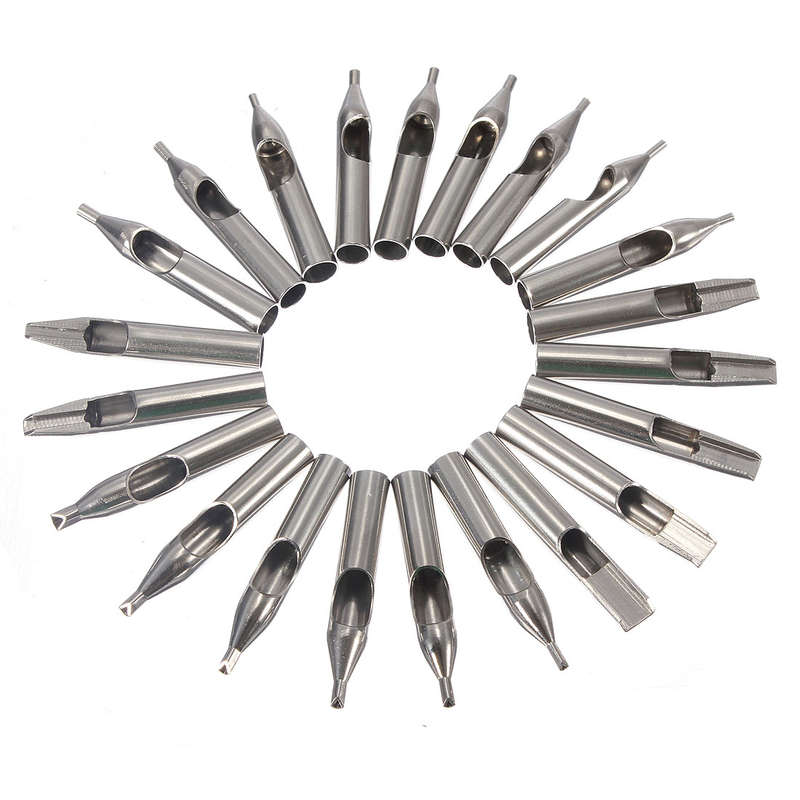 22Pcs Stainless Steel Tattoo Tips Nozzle for Needles Set Kit