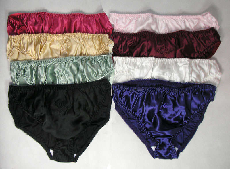 CHINESE SILK-LOT 8 PAIR SILK WOMENS BIKINIS BRIEFS PANTIES M(25-28") FREE SHIPPING