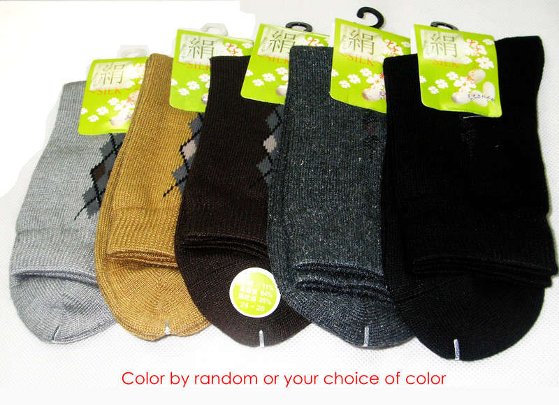 4PAIR HOISERY KNIT SILK/CASHMERE THICK SOCKS 7.5-9.5