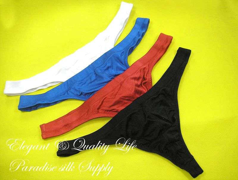 LOT 2 SEXY PURE SILK KNIT BRIEFS MENS THONG MEN SIZE L FREE SHIPPING