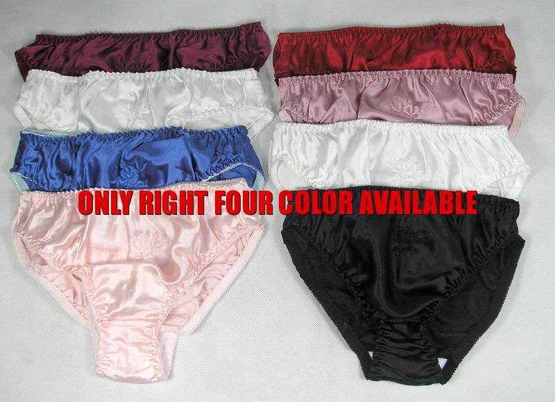 CHINESE SILK-LOT 8 PAIR SILK WOMENS BIKINI LADIES PANTIES XL(33-35) FREE SHIPPING