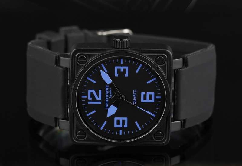 INFANTRY MILITARY CO. Infiltrator Square Dial Red Trim Watch  BOXED, FULLY LOADED!