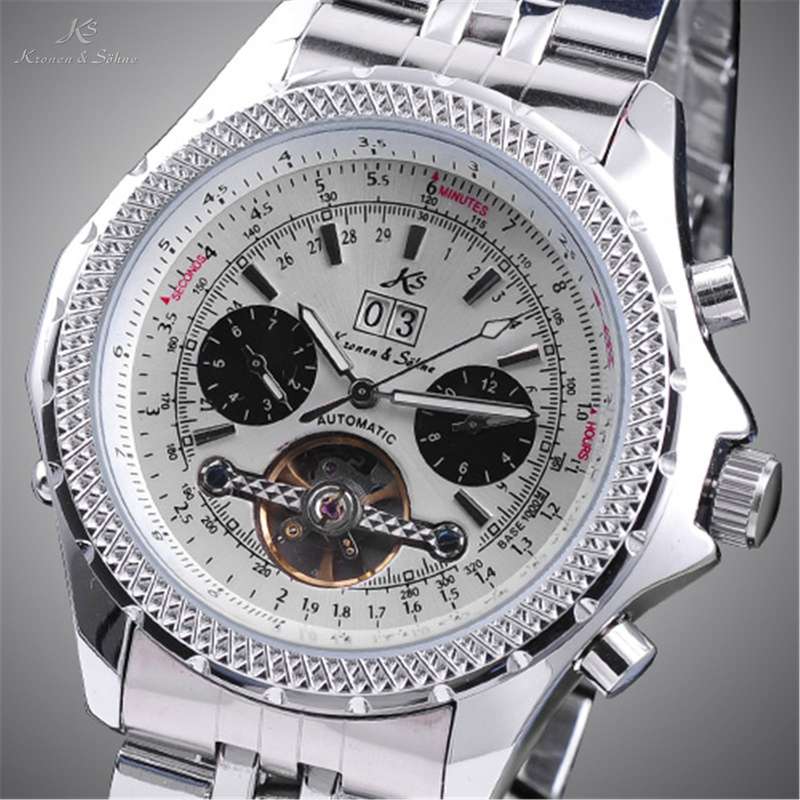 *1 DAY ONLY* KRONEN & SOHNE Tourbillon Automatic Mechanical Watch w/ box, papers, warranty
