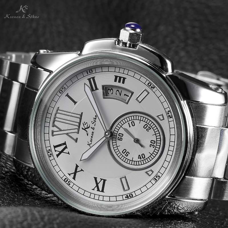 KRONEN & SOHNE Navigator STEEL Voyager AUTOMATIC Watch w/ BOX AND PAPERS