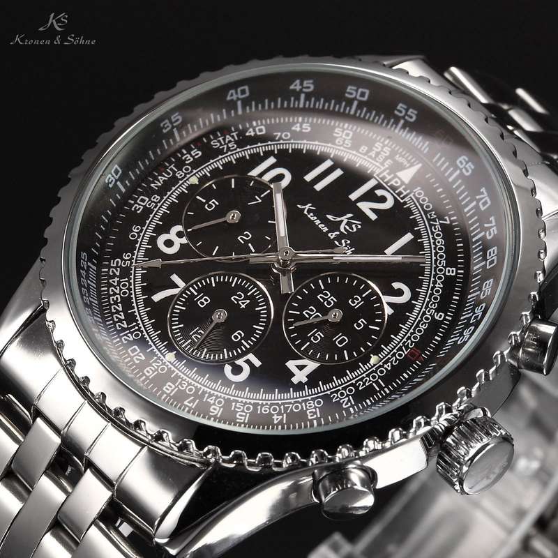 KRONEN & SOHNE Aviator AUTOMATIC Flight Calculator Chronograph Watch brand new in box!!