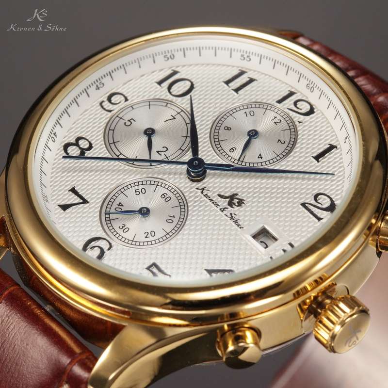 KRONEN & SOHNE Nautilus Voyager AUTOMATIC Jules Verne Chronograph Watch w/ BOX AND PAPERS